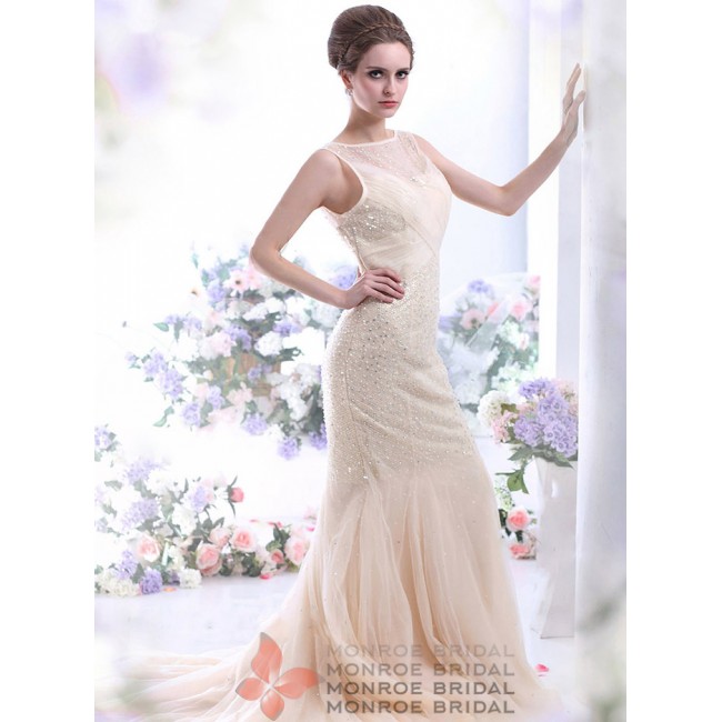 Fionn - Tulle Champagne Evening Dress